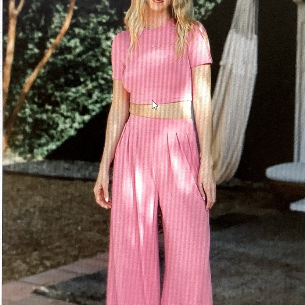 Pretty pink palazzo pants set